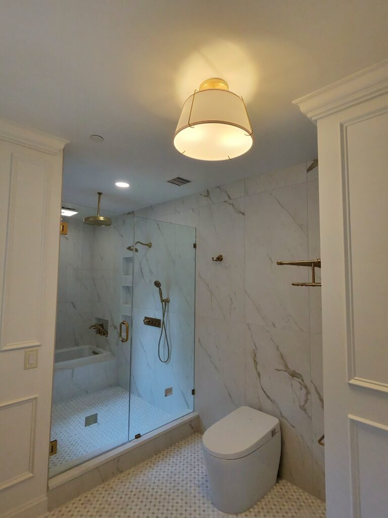 Luxury Bathroom Remodeling in Purchase NY | Custom Bathroom RenovationThis is stronger for Google than making the title purely artistic because it directly targets:Bathroom remodeling
Bathroom renovation
Purchase, NY
Custom/luxury bathroom
SEO Meta DescriptionExplore this custom bathroom renovation in Purchase, NY featuring a luxury wet room, walk-in shower, heated floors, smart toilet, custom vanity, marble-look tile and elegant gold finishes.